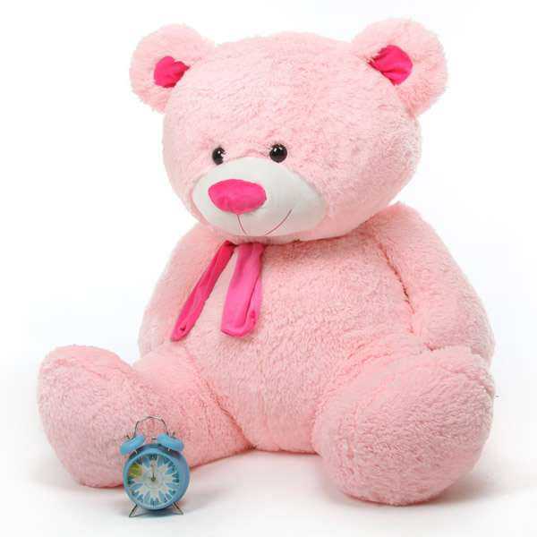 5 Feet Big Pink Teddy Bear with a Muffler
